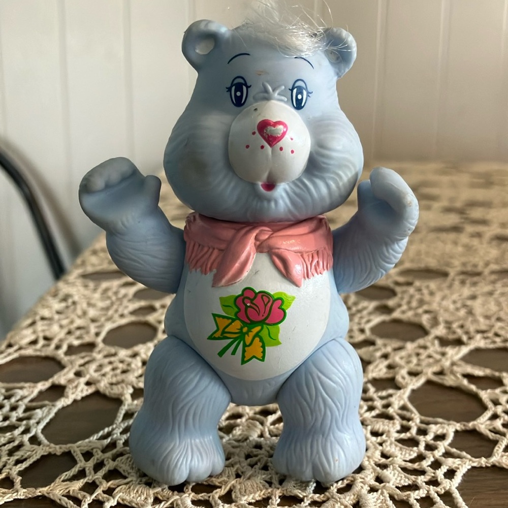 1984 Care Bear figure Grams Bear light blue Grandma AGC poseable toy Kenner